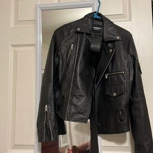 Barneys black leather jacket nwot
